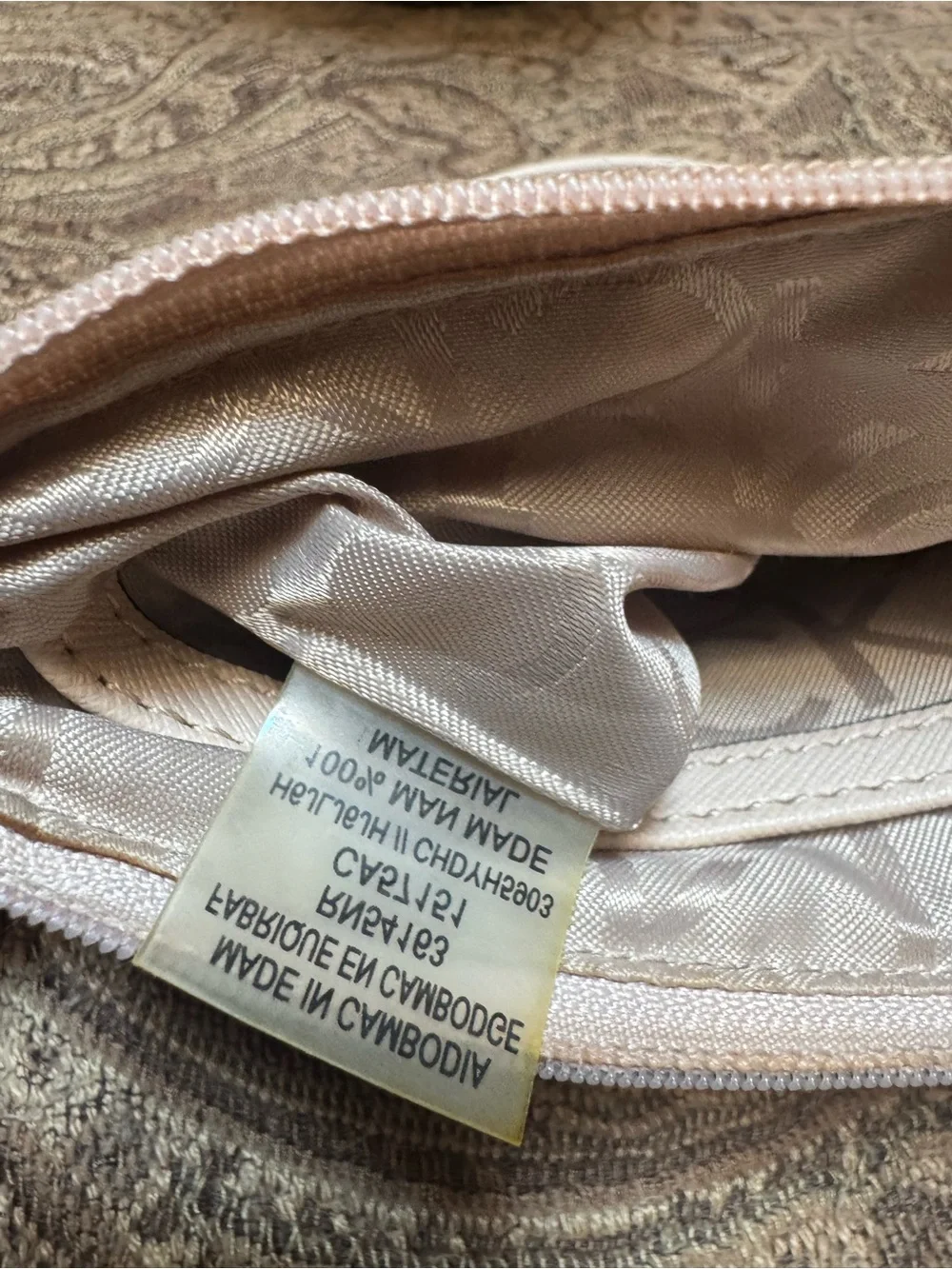 Neutral Logo Wristlet Pouch with Gold Hardware